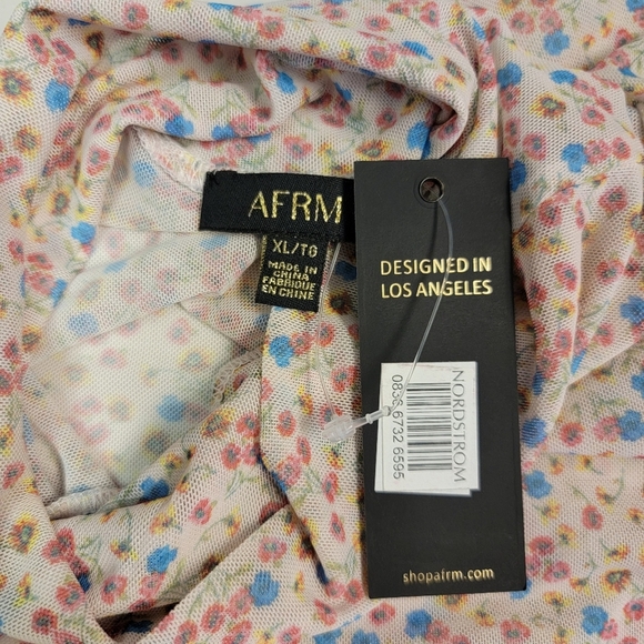 REVOLVE AFRM Zadie Semi Sheer Turtleneck Ditsy Floral size XL - Picture 4 of 5